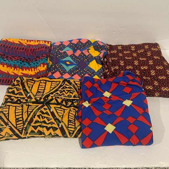 Lularoe NWOT Tall & Curvy TC Colorful Patterned Leggings! Lot of 5 Made in China - Picture 1 of 12